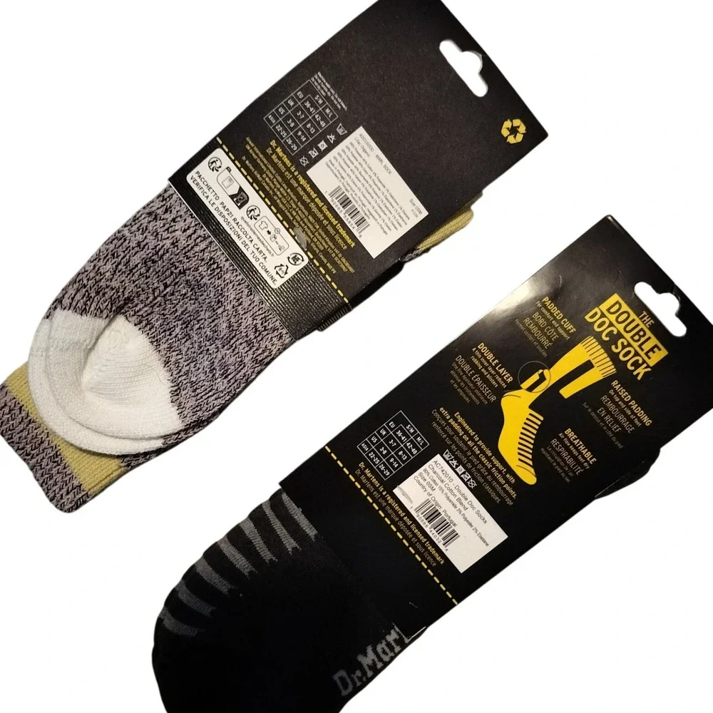 Dr Martens Socks Bundle Double Doc Sock Blk and‎ Marl Sock S/M  2 Pairs